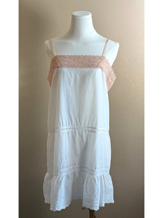 Princesse Tam Tam Dresses & Skirts - Princesse Tam Tam Slip Dress Lace Trim White Romantic Vintage Inspired